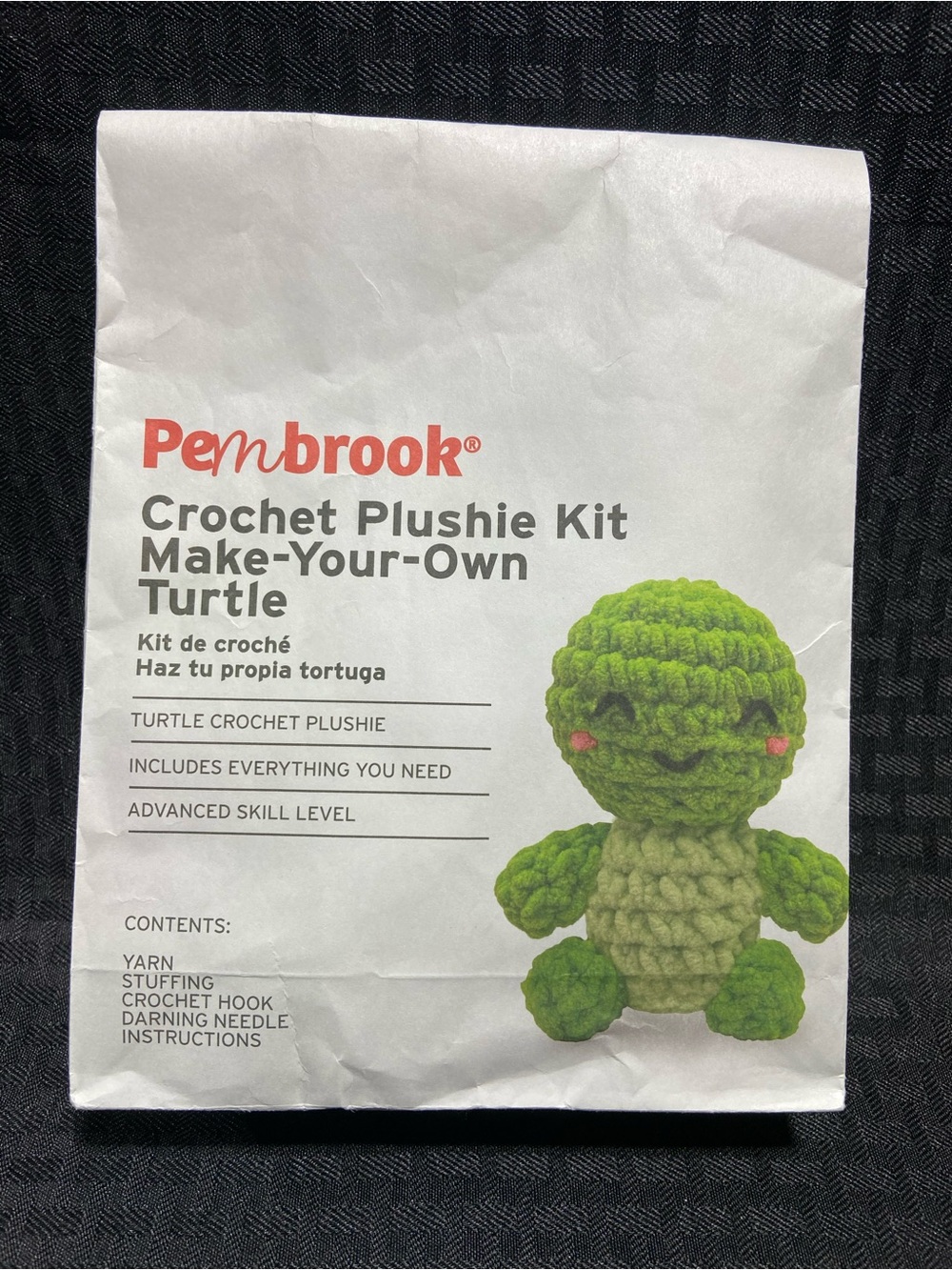 Pembrook Crochet Plushie Kit - Make-Your-Own Turtle - Green